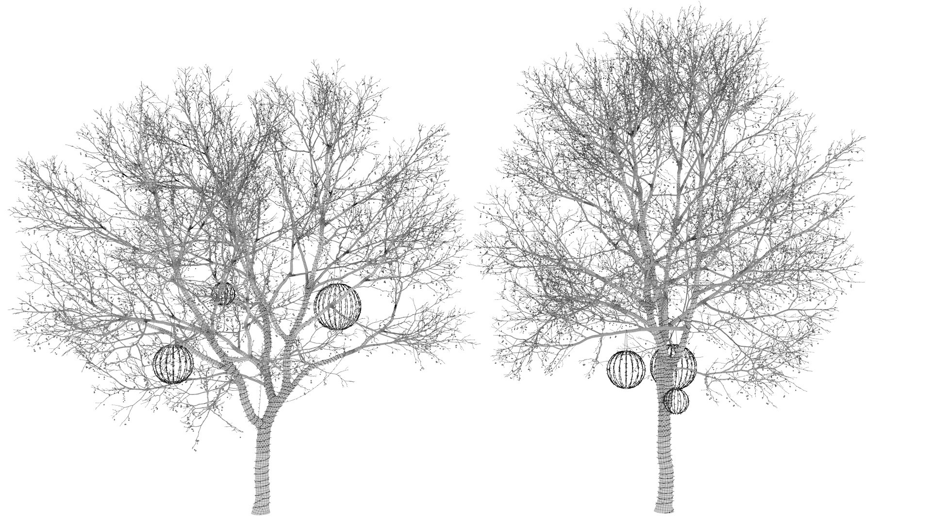 Trees With Garlands 3D Model - TurboSquid 2458016