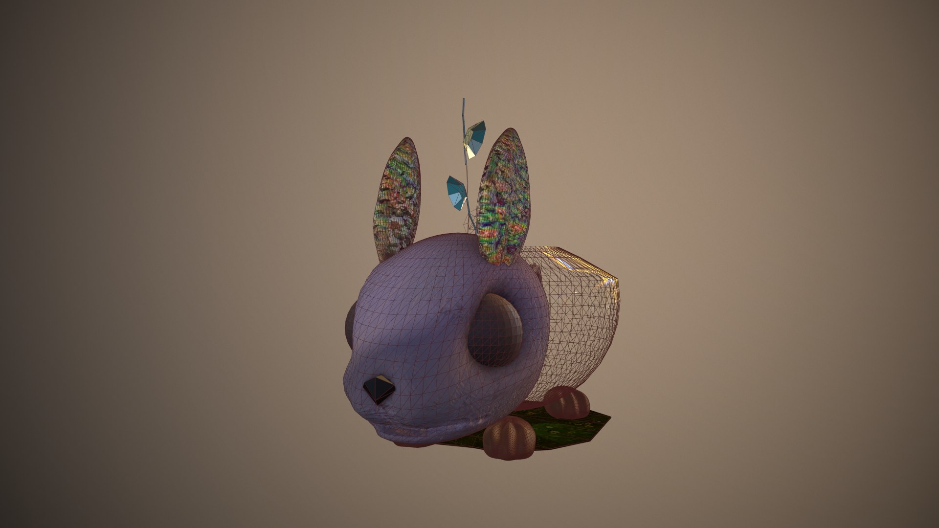 花瓶兔3d模型