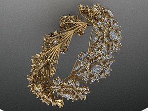 bangles gold silver 3D model