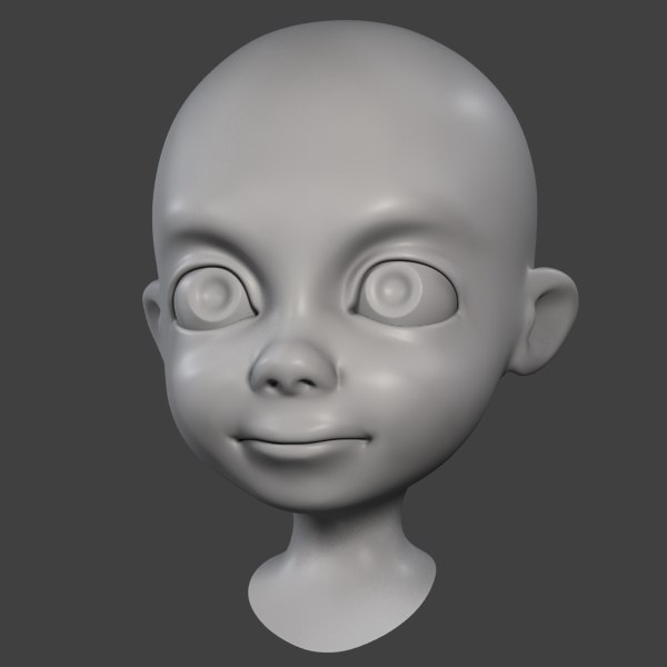 obj cartoon boy head