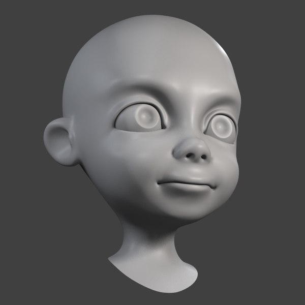 obj cartoon boy head