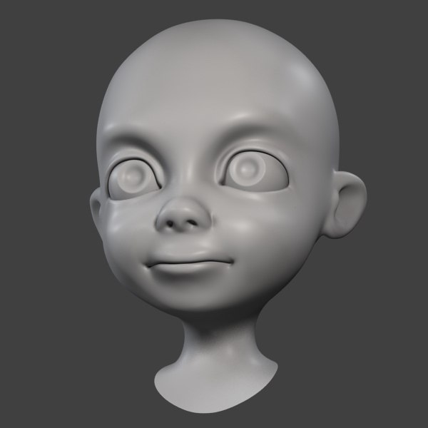 Obj Cartoon Boy Head