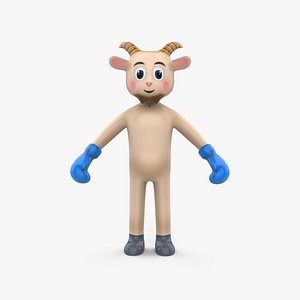Boxing Goat Animal Animated