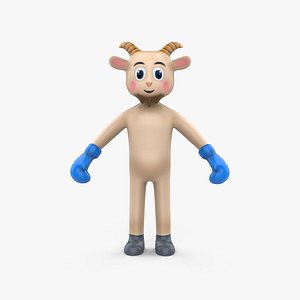 Boxing Goat Animal Animated