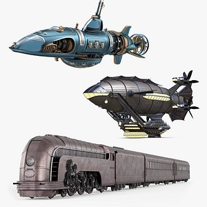 Steampunk Vehicle Collection 3D