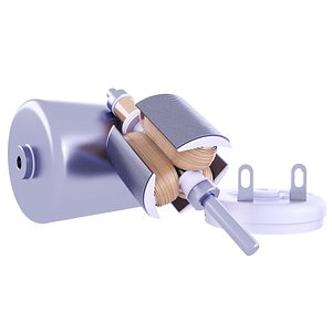 DC Electric Motor and Rotor Side by Side 133 3D