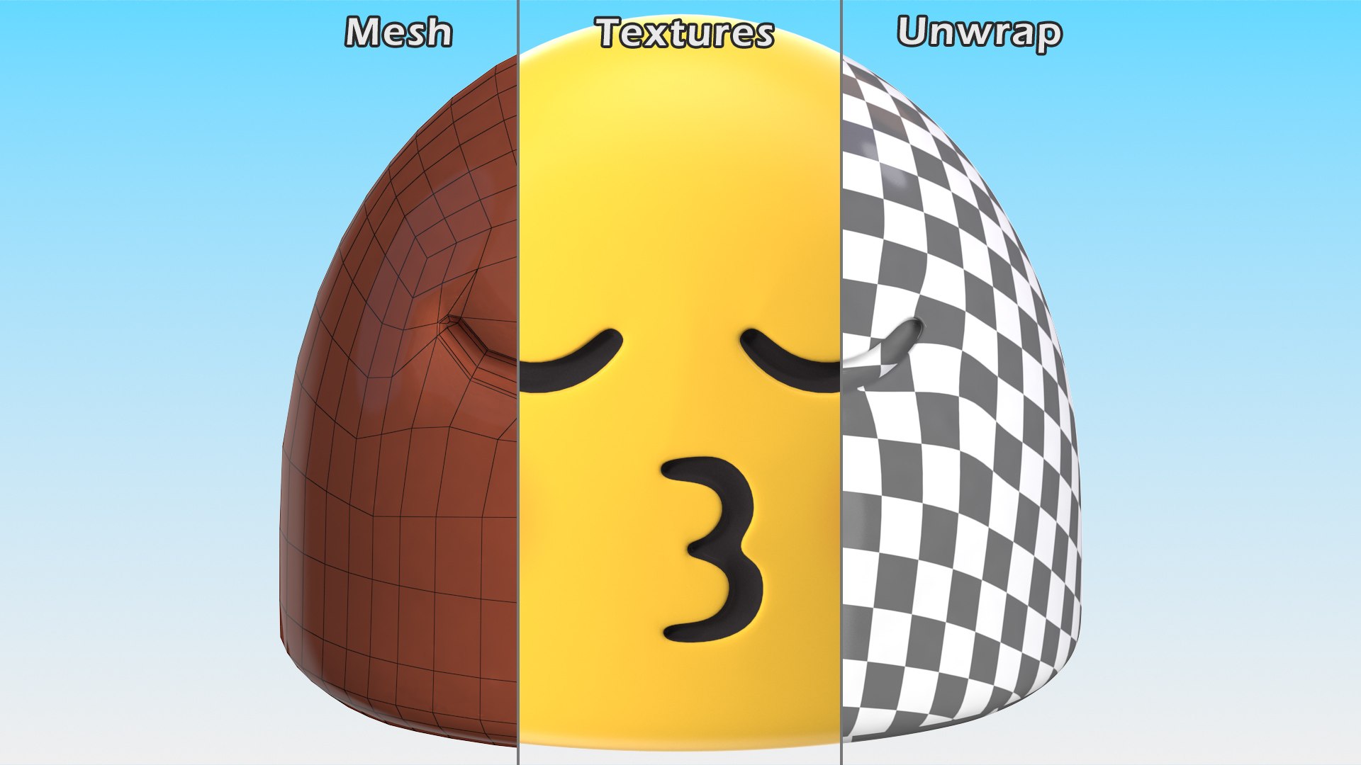 3D Model Kissing Face With Smiling Eyes Android Emoji - TurboSquid 1823756