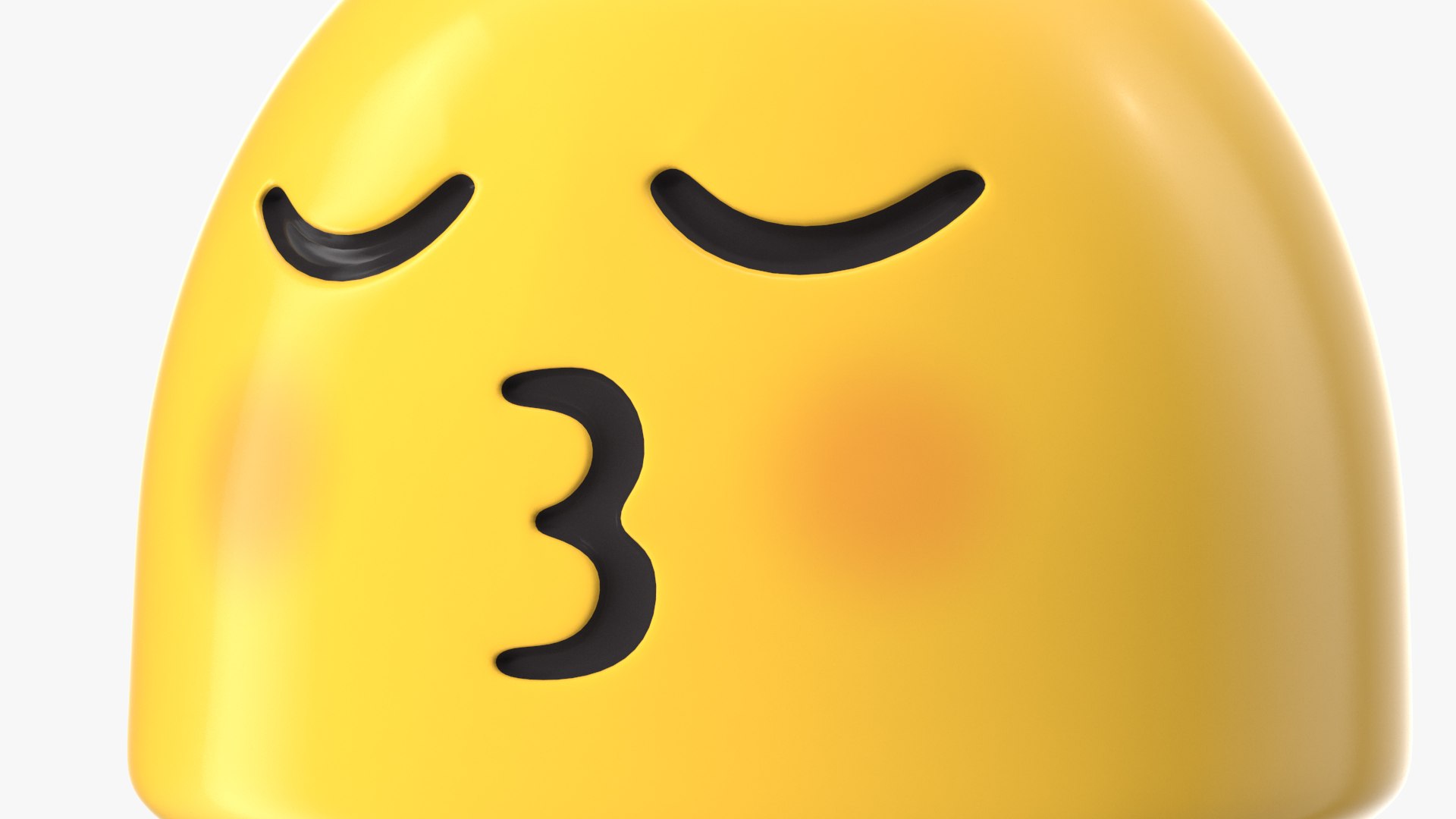 3D Model Kissing Face With Smiling Eyes Android Emoji - TurboSquid 1823756