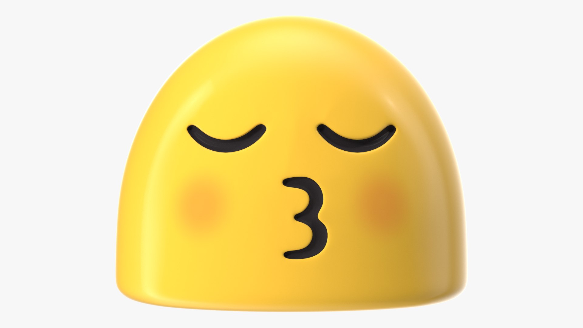 Kissing Face with Smiling Eyes Android Emoji 3D model preview