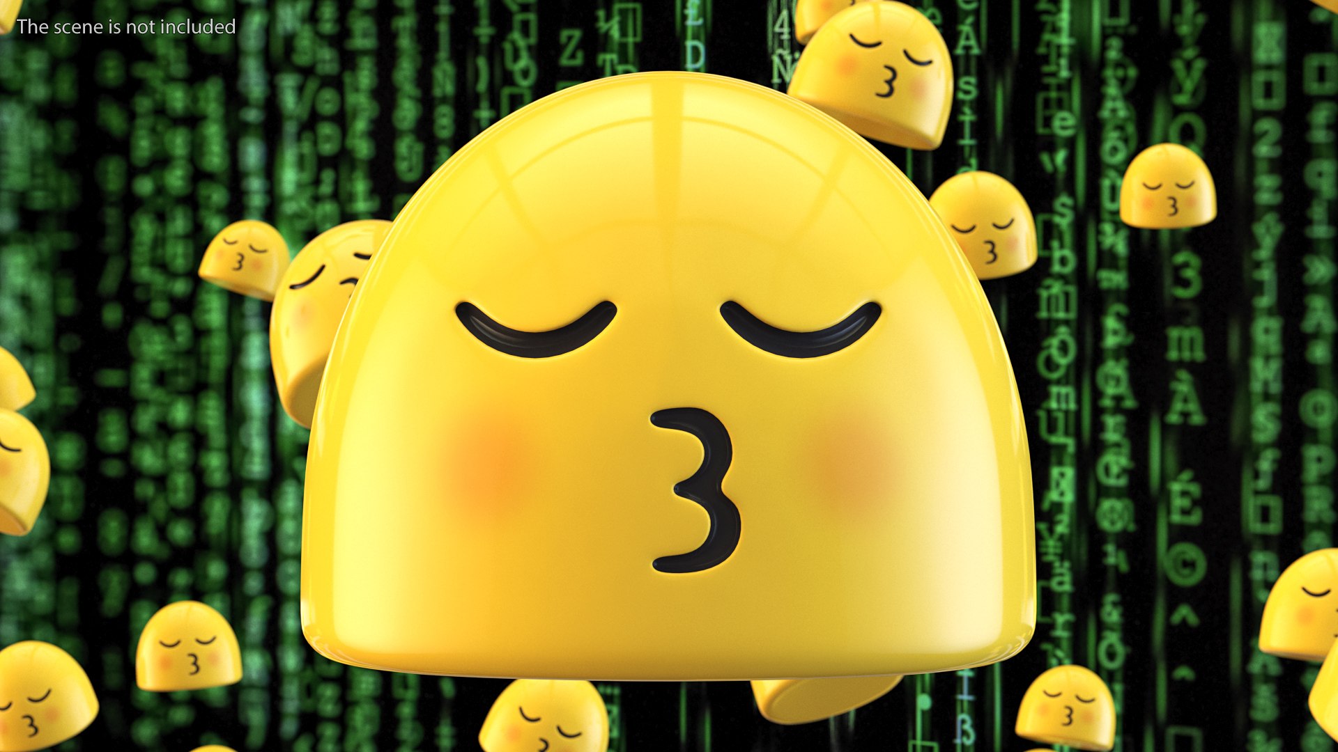3D Model Kissing Face With Smiling Eyes Android Emoji - TurboSquid 1823756
