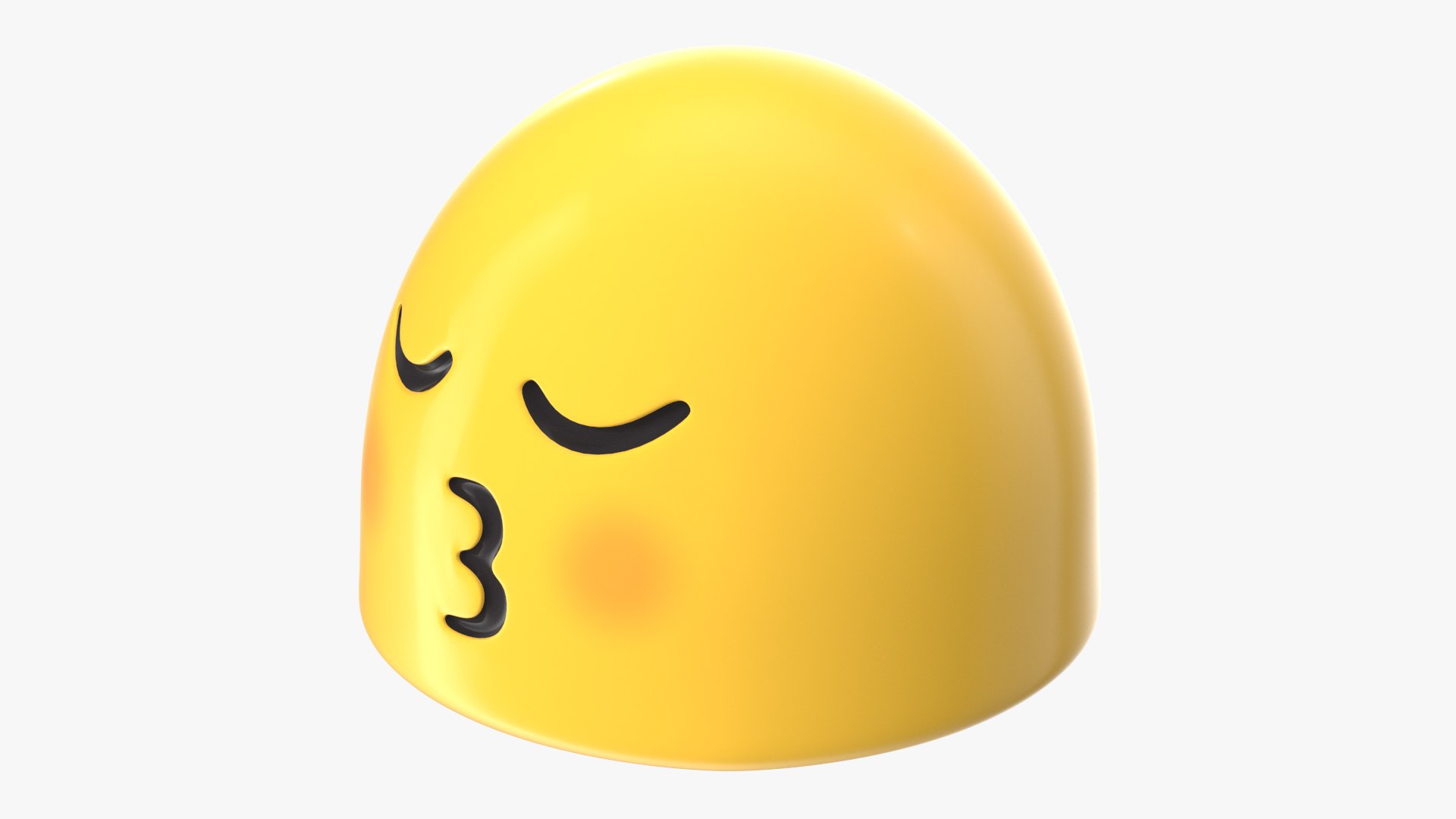 3D Model Kissing Face With Smiling Eyes Android Emoji - TurboSquid 1823756