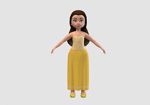 princess cartoon kid 3D model