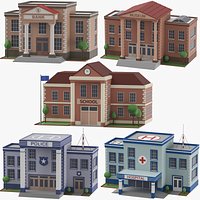 Low Poly Buildings Collection 1