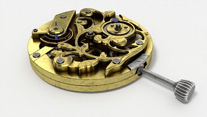 Vintage Watch Movement Mechanism Rigged for Maya