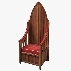3D medieval throne chair model