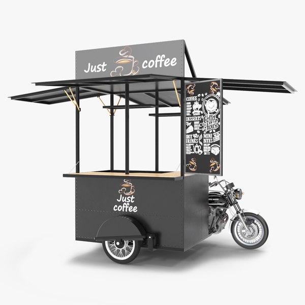 Coffee Vendor Kiosk Empty with Bike model TurboSquid 2042302