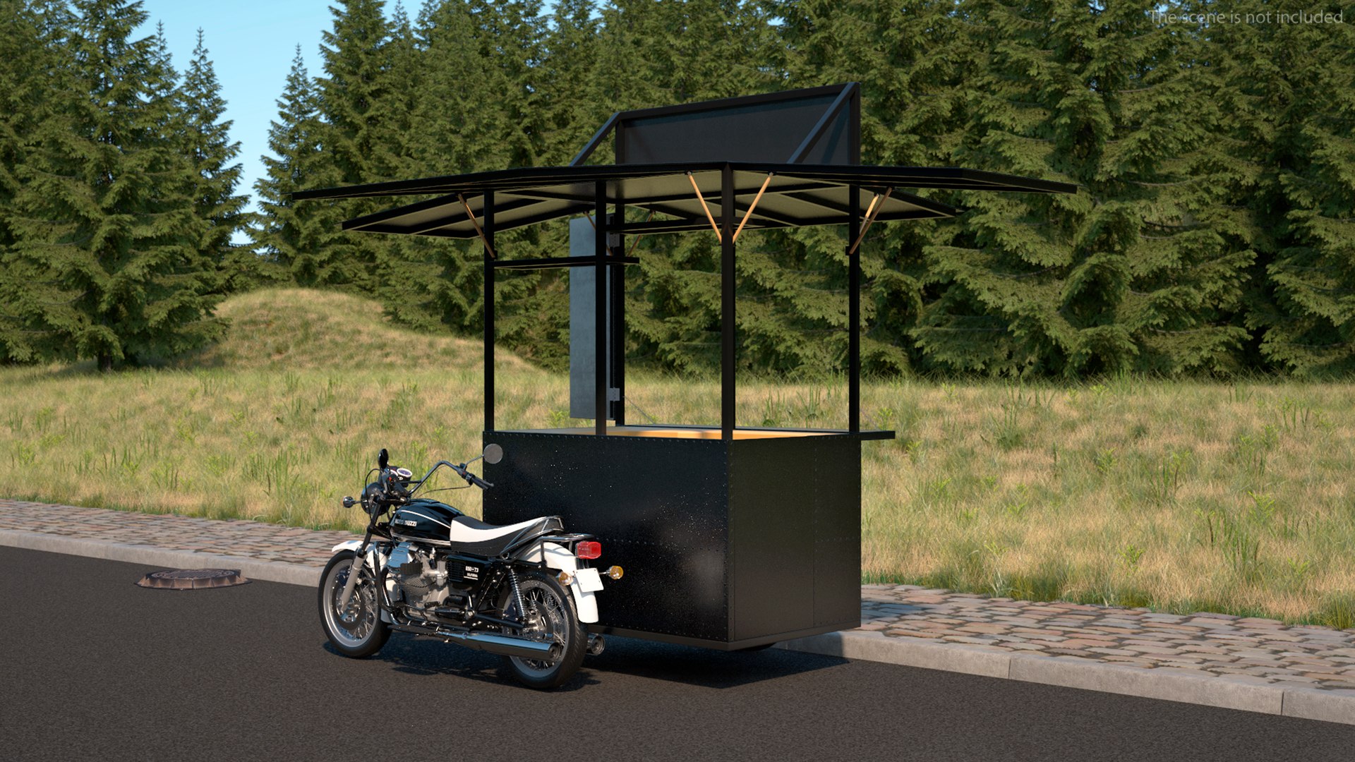 Coffee Vendor Kiosk Empty With Bike Model TurboSquid 2042302