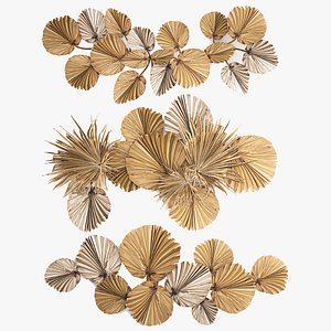3D Wall panel made of dry palm leaves 222 model