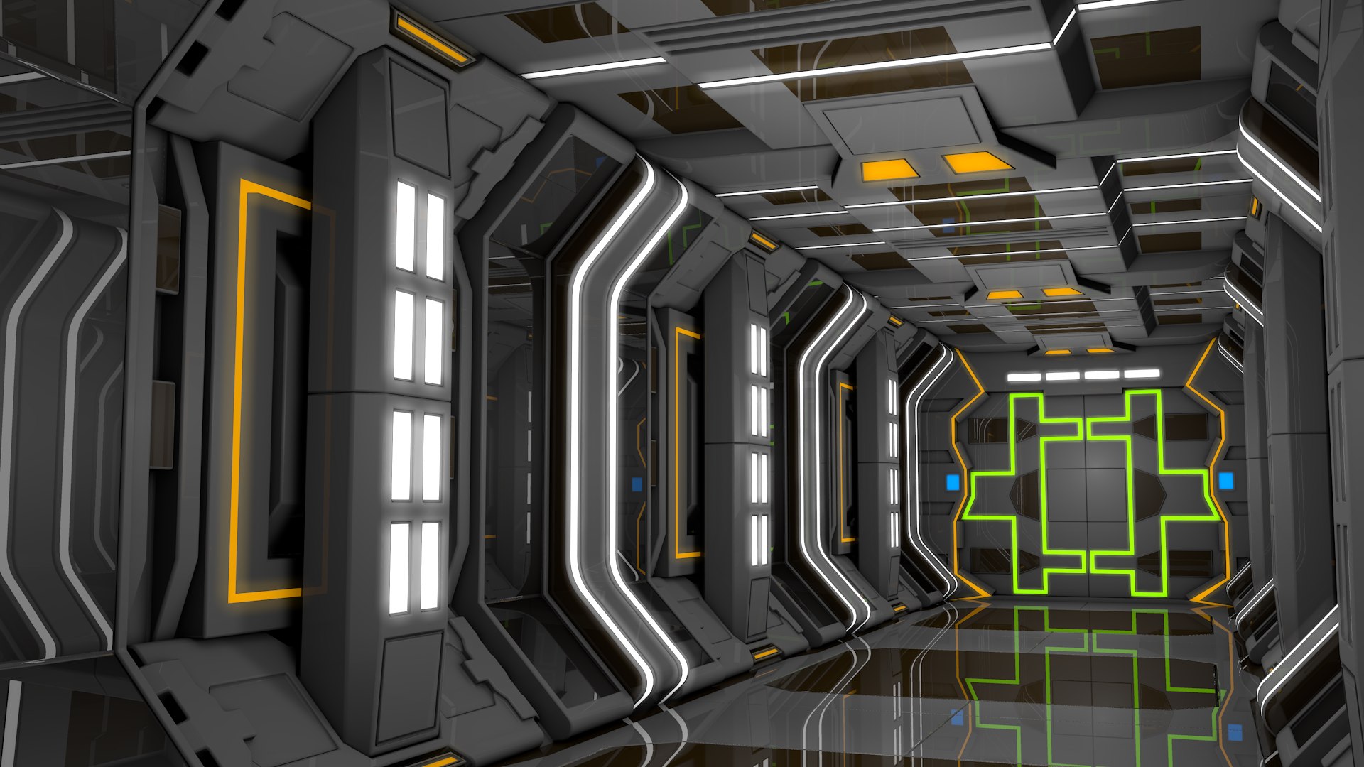 Sci Fi Corridor 3D Model - TurboSquid 1832571