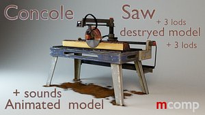 saw sawmill console 3d fbx