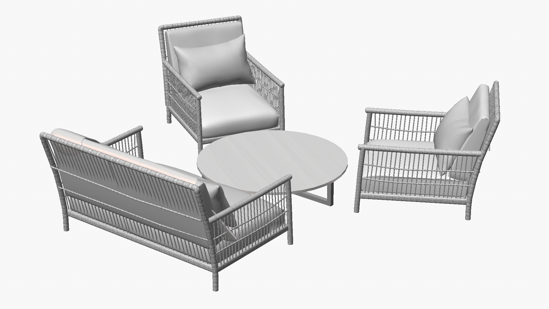 Modern Rattan Patio Furniture Set 3D TurboSquid 2147718