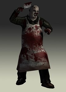 3d zombie butcher model