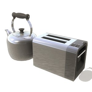 3d kettle toaster set