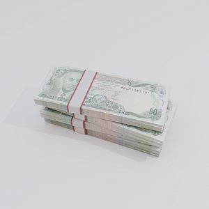3D 50 Afghanistan Afghan Afghani Currency