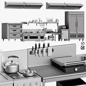 3D A set of equipment for cafes and restaurants