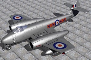 gloster meteor fighters jet f4 3d model