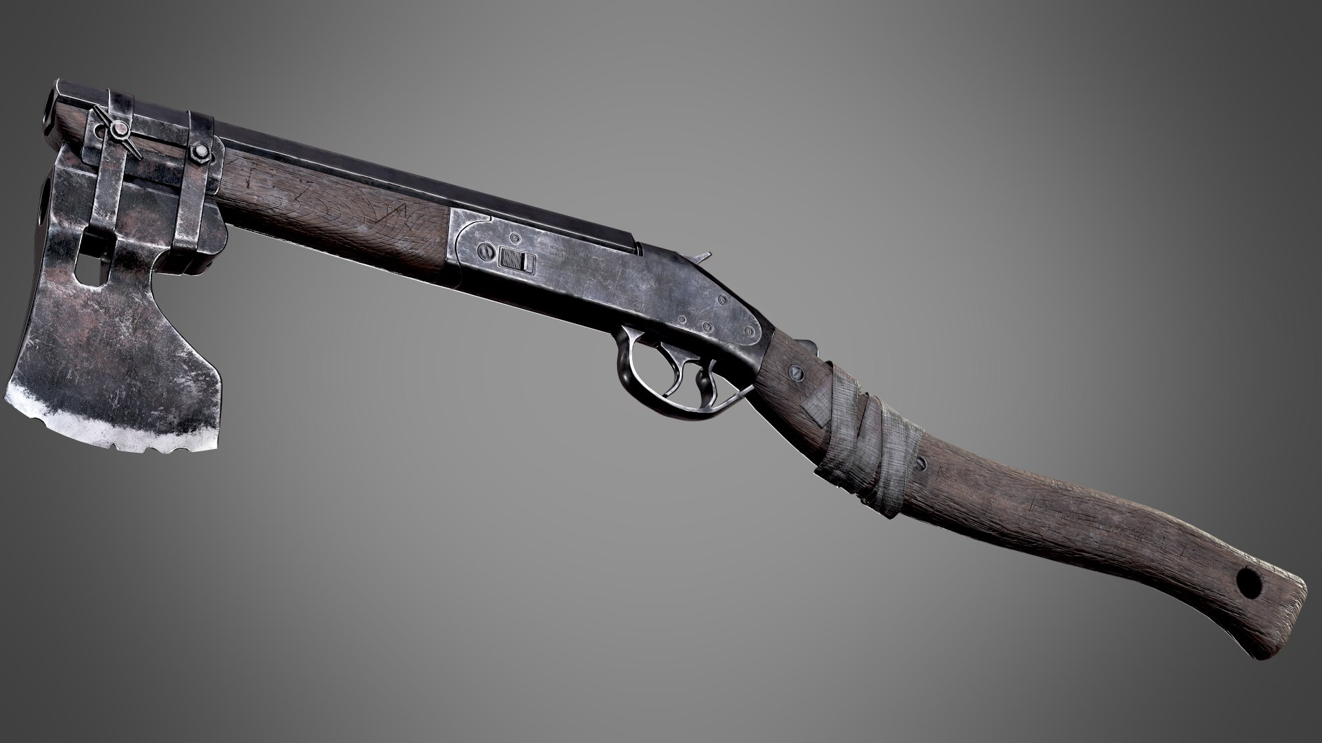 Shotgun Axe Post Apocalyptic Spiel bereit Asset 3D-Modell - TurboSquid ...