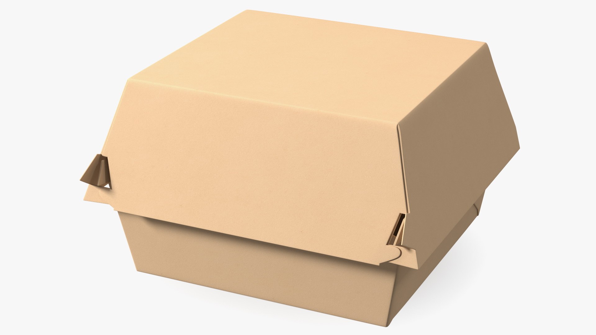Burger Box Closed Brown 3D model preview
