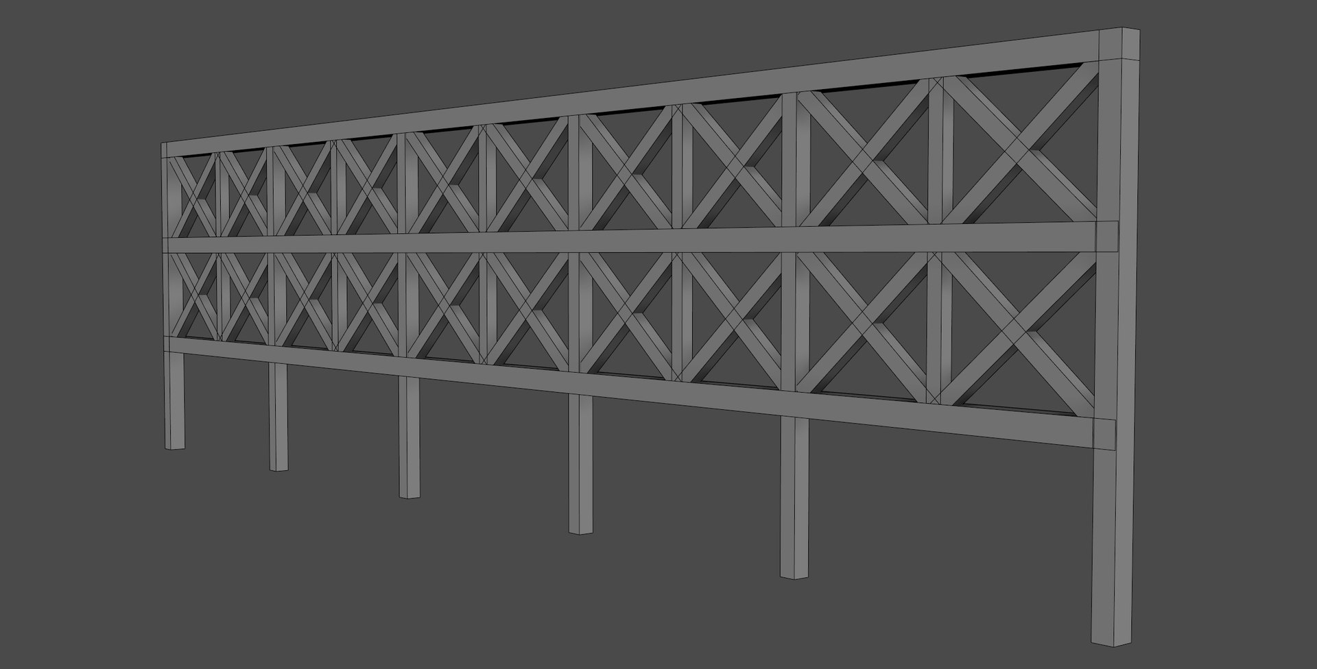 Wood X Fence 3D model https://p.turbosquid.com/ts-thumb/9H/UGvk1S/9t/fence9/jpg/1748018269/1920x1080/fit_q87/1b6984382954bd55ee11f699059ffd5b7a338be2/fence9.jpg