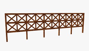 Wood X Fence 3D model