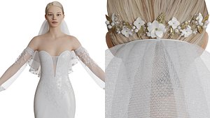 Wedding head veil no dress