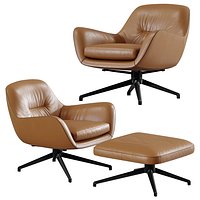 Leather Armchair Jensen by Minotti