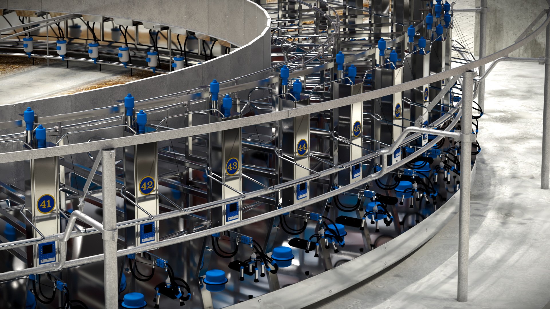3D Rotary Milking Carousel Inside Cow Barn Fur model https://p.turbosquid.com/ts-thumb/9H/aAVBrO/KX/rotary_milking_carousel_inside_cow_barn_fur_009/jpg/1755555731/1920x1080/fit_q87/5f88800ecd9e6c83eb0545a3deb96051d9846958/rotary_milking_carousel_inside_cow_barn_fur_009.jpg