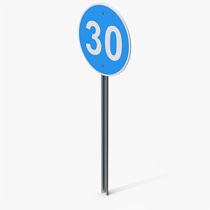 Minimum Speed 30 Road Sign
