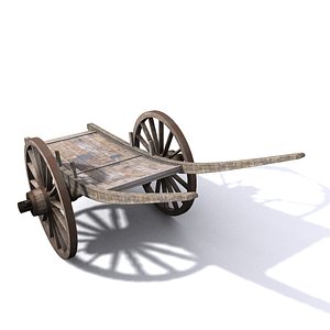 3D wooden cart wood