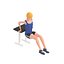 Silla flexiones ejercicio mujer animación