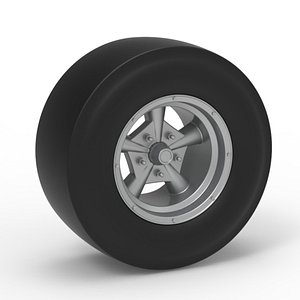 Rear wheel of vintage dragster Version 4 Scale 1 to 25