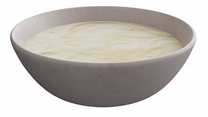 Sponge Cake Batter Bowl Rigged 3D Model