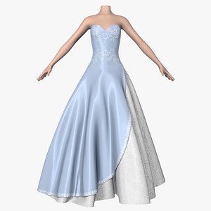 3d wedding dress 010 female shoes model