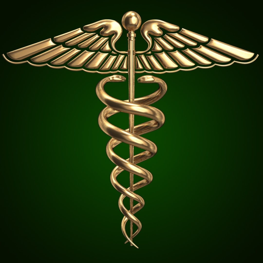 3d Caduceus Medical Model