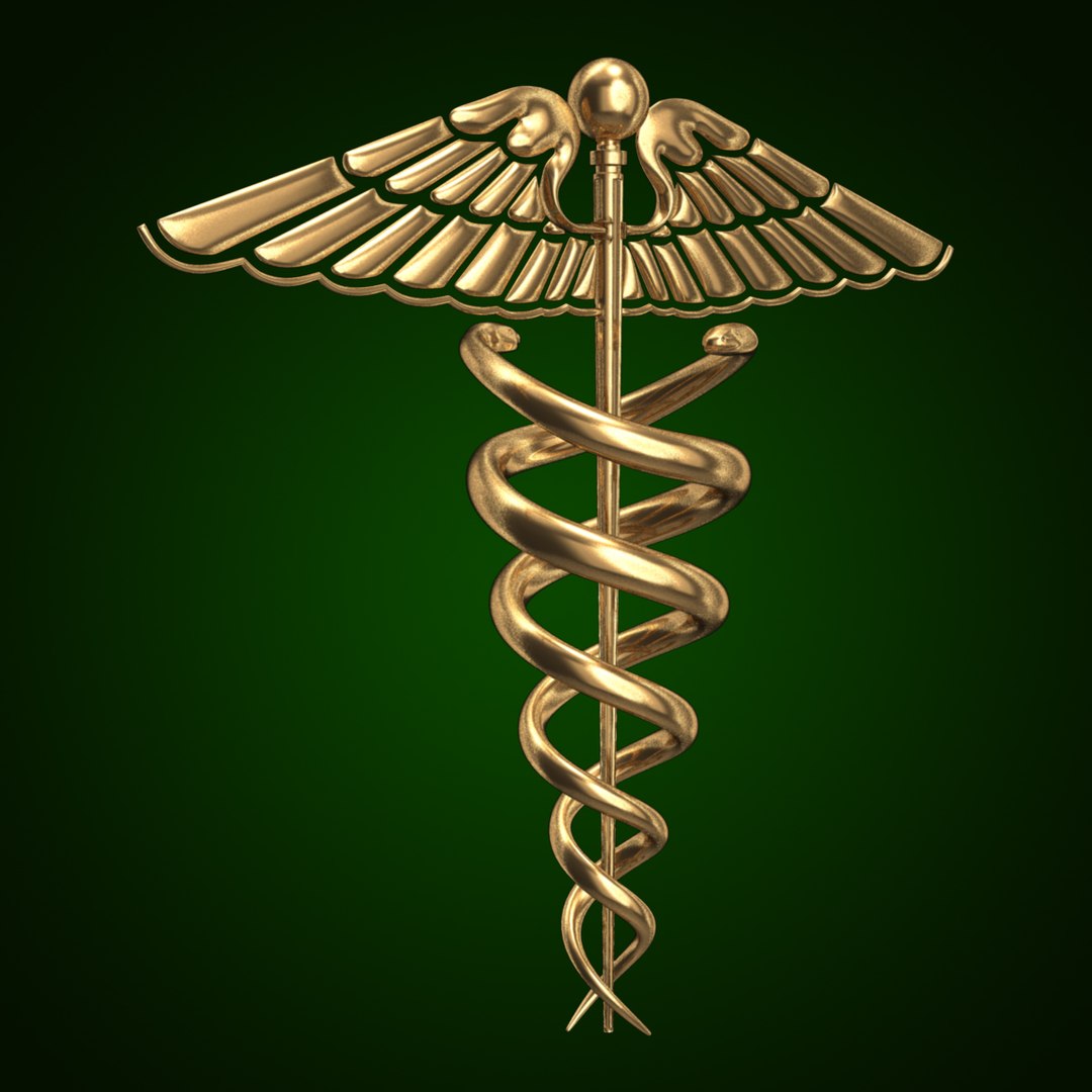 3d caduceus medical model