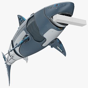 3D Shark Robot Animated Rigged