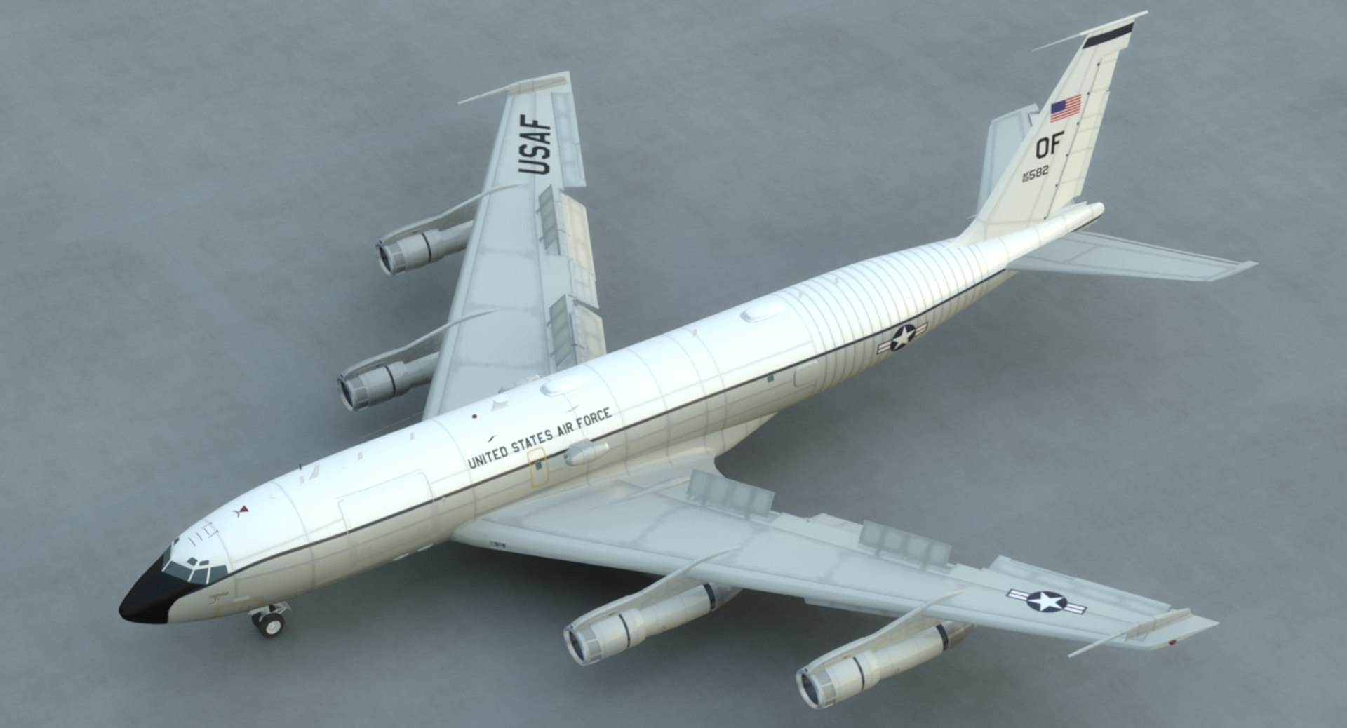 3D WC-135 Constant Phoenix USAF https://p.turbosquid.com/ts-thumb/9H/zbdvGp/Y6kegQM5/wc135usaf_21/jpg/1540651135/1920x1080/fit_q87/204f57d74a75d21cfda2bc4650b1b8eb340b5cef/wc135usaf_21.jpg