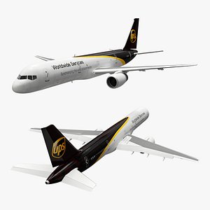 UPS Boeing 767 Cargo Plane Rigged for Cinema 4D