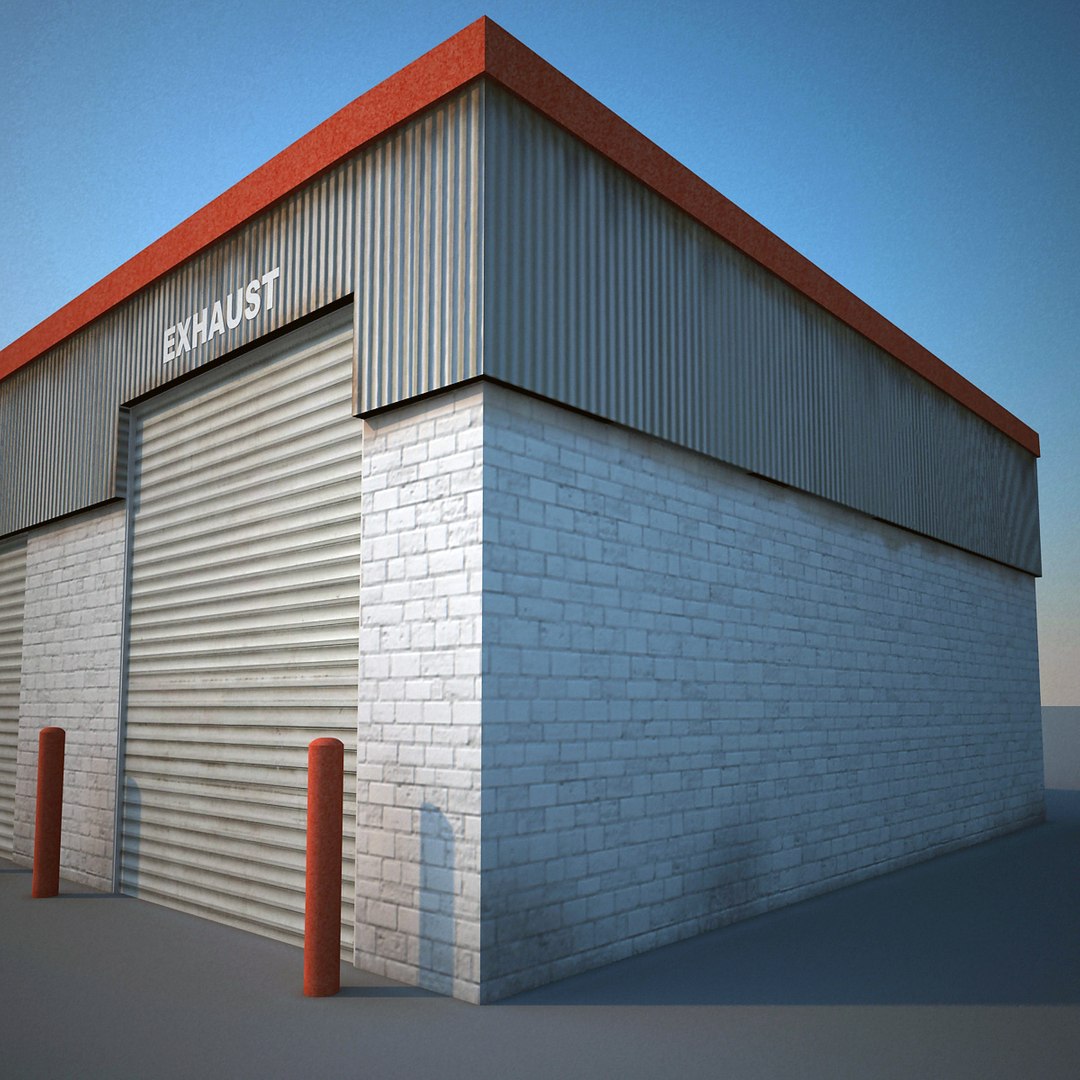 3d Car Service Building Model
