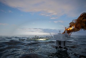 naval attack scene 3d model